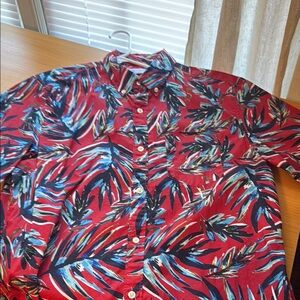 GAP Red and Blue Casual Button Down Shirt